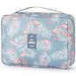 Mossio Hanging Toiletry Bag with Sturdy Hook - Large Portable Cosmetic Makeup Travel Organizer for Men & Women - color: Grey Flamingo