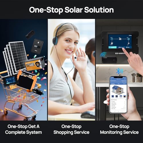 [Ultra] ECO-Worthy 12V 400W Complete Solar Panel Kit for RV Off Grid Travel Trailer : 4 * 100W Solar Panel + 40A MPPT Controller + 12V 280Ah Lithium Battery + 2000W Power Inverter+Monitor Module - style: Ultra 400W 12V Complete Kit