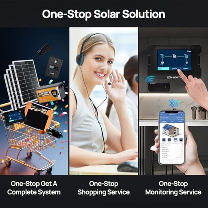 [Ultra] ECO-Worthy 12V 400W Complete Solar Panel Kit for RV Off Grid Travel Trailer : 4 * 100W Solar Panel + 40A MPPT Controller + 12V 280Ah Lithium Battery + 2000W Power Inverter+Monitor Module - style: Ultra 400W 12V Complete Kit