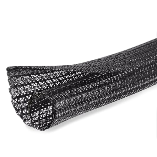 10ft - 1/4 inch Cord Protector Cable Sleeve Split Wire Loom Tubing for Power Cord Audio USB Cable, Cord Sleeve Cable Management for TV Computer, Cord Protectors from Pets Chewing, Black - color: Black, size: 1/4"-10ft
