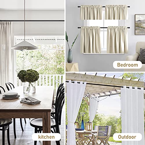 Basic Window Curtain Rods 48 to 72” - 5/8 Inch Small Curtain Rods 2 Pack - Heavy Duty Rustic Drapery Rods with Brackets - Matte Black - size: 48''-72''(2pcs)