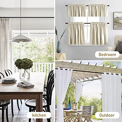 Basic Window Curtain Rods 48 to 72” - 5/8 Inch Small Curtain Rods 2 Pack - Heavy Duty Rustic Drapery Rods with Brackets - Matte Black - size: 48''-72''(2pcs)