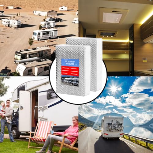 2 Pack RV Skylight Insulator 22"x14"x3", RV Vent Insulator, RV Skylight Cover with Reflective Surface, Waterproof RV Insulation for Inside Camper, RV Skylight Pillow - size: 22in x 14in x 3in 2PC