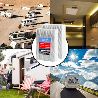2 Pack RV Skylight Insulator 22"x14"x3", RV Vent Insulator, RV Skylight Cover with Reflective Surface, Waterproof RV Insulation for Inside Camper, RV Skylight Pillow - size: 22in x 14in x 3in 2PC
