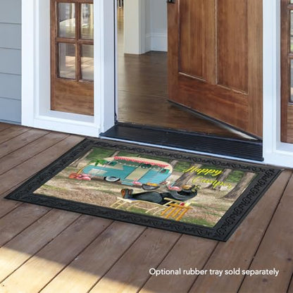 Briarwood Lane Happy Camper Bear Summer Doormat - color: Happy Camper