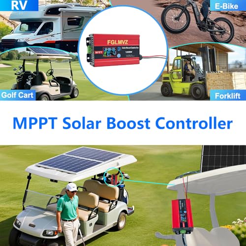 Boost MPPT Solar Charge Controller 30A 1200W, Step-Up to 48/60/72V, for RV, Golf Cart, Off-Grid Solar Systems, Max 15A for Lead-Acid & Lithium LiFePO4 Batteries, Universal for All PV Panels