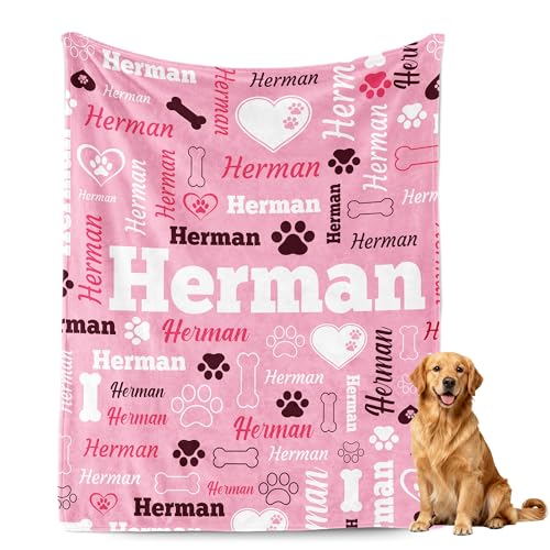 Personalized Dog Name Blanket with Picture, Custom Pet Name Blanket Throws for Small Dogs, Dog Gifts for Pet Lovers, Customized Puppy Blankets for Animal Women Men Lovers Memorial Gift - color: Design3