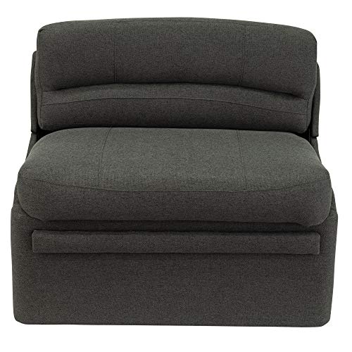 RecPro Charles 38" RV Dinette Booth with Storage | Cloth | Converts to Bed | RV Dining Room | RV Furniture (1 Booth, Fossil) - color: Fossil, size: 1 Booth