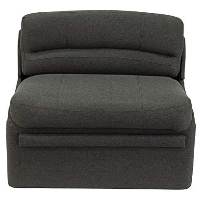 RecPro Charles 38" RV Dinette Booth with Storage | Cloth | Converts to Bed | RV Dining Room | RV Furniture (1 Booth, Fossil) - color: Fossil, size: 1 Booth