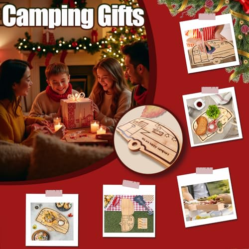 RV Cutting Board Campsite Retro Happy Camper Bamboo Wood Camper Chopping Board Perfect Funny Serving Tray for Vegetables Fruit Cheese, RV Camper gifts,Home Deco - style: RV