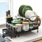 Runnatal Large Dish Drying Rack with Drainboard Set, Stainless Steel Detachable 2-in-1 Large-Capacity 2-Tier Over The Sink Anti-Rust Dish Rack and Dish Drainer for Kitchen Counter - size: 2-Tier