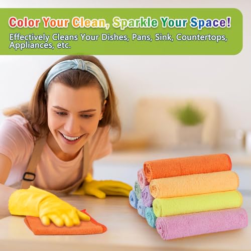 AIDEA Microfiber Cleaning Cloth, 20PK, Lint-Free Cleaning Rags, Microfiber Towels for Cars, Wash Cloths, Dusting Cloth for Home, Window, Cleaning Supplies, 11.5"×11.5" - color: Multicolor