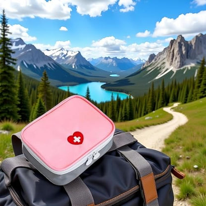 Pink Mini Outdoor First Aid Kit Bag Travel Portable Medicine Organizer Emergency Kit First Aid Kits