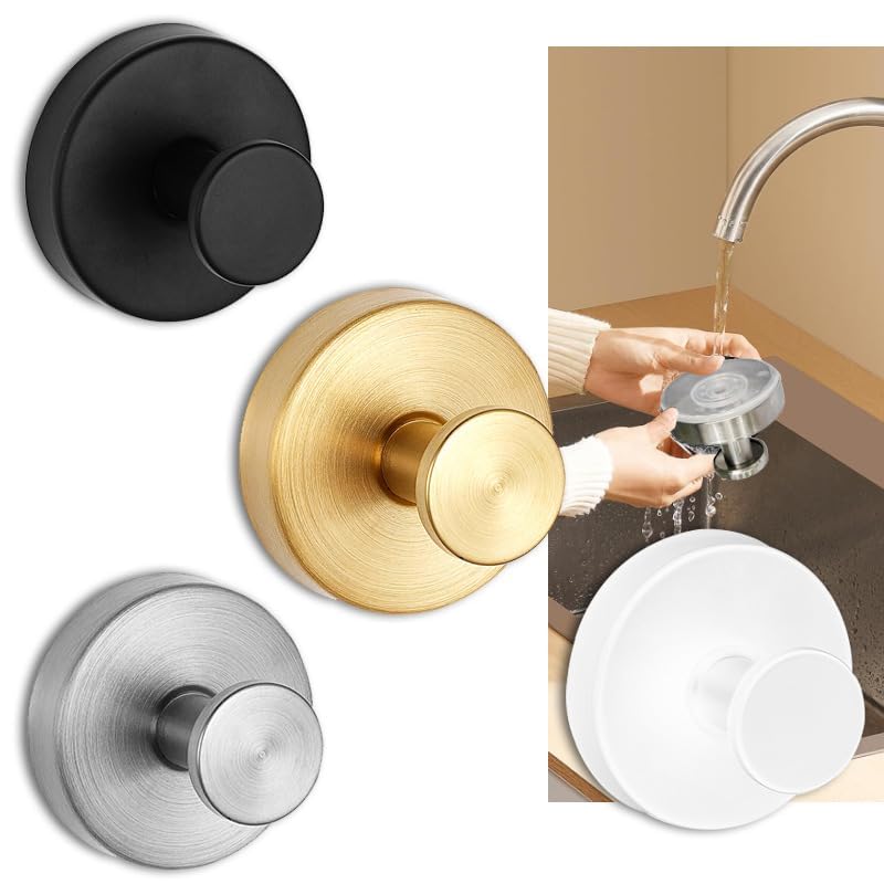 2025 Upgraded No-Drill Hooks, Suction Cup Hooks, Stainless Steel Suction Cup for Shower, Bathroom, Hanging Towels, Mounting on Glass Shower Doors, Tile, Mirrors (Black 1 PCS) - color: Black 1 PCS
