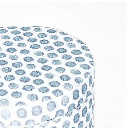 HomePop 19" Round Storage Ottoman - Green Medallion Ikat Print - color: Small Green Medallion Ikat Print