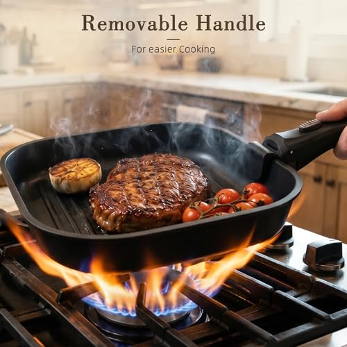 Astercook 23 Pcs Pots and Pans Set Non Stick, Ceramic Cookware Set Detachable Handle, RV Kitchen Cooking Set Removable Handles, Oven Safe, Induction Ready, Stackable, Black, Mothers Day Gifts - color: Black, size: 23 Piece
