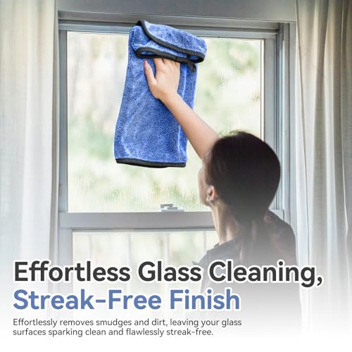Shiny Cleaning Wipes, 3Pcs Super Absorbent Microfiber Bath Towels for Effortless Cleaning of Windows, Bathroom, Car & Home Toilet -Shiny Cleaning Wipes Shower Cleaning Cloths（15.7x23.6in） - color: Blue