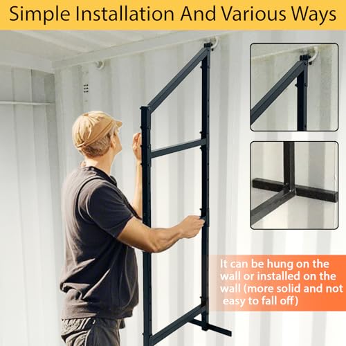Shipping Container Shelving - 21in*58in, Industrial Cargo Trailer Shelving, Porous Adjustable interlayer spacing , Suitable for Container, Storage, Garage,Easy Installation（2 pcs） - size: 21(W)*58(H) inch - 2PCS