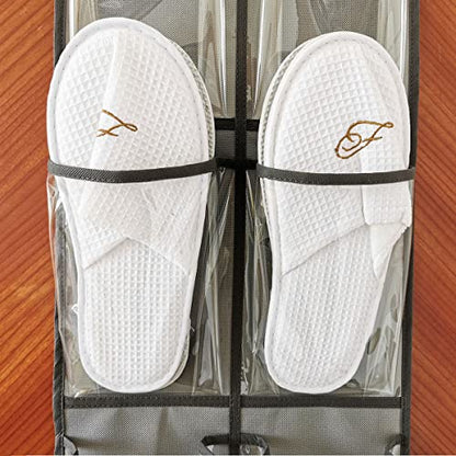 Closet Shoe Organizer Behind Door Hanging Closet Kids Shoe Rack with 12 Clear Large Pockets (12 Pockets-Grey) - color: 12 Pockets-Grey
