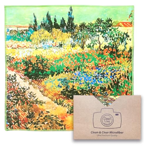 Large [5 Pack] Classic Art (The Garden at Arles) - Ultra Premium Quality Microfiber Cleaning Cloths (Best for Camera Lens, Glasses, Screens, and All Lens.) Microfiber Cloth - color: Vincent Van Gogh "the Garden at Arles", size: 5 Pack