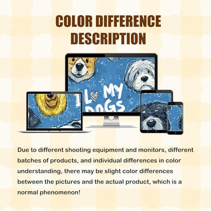 Nuxovilar Pet Dog Supplies Food Mat Colorful Pup-Printed Polyester (23.62×17.71 inches) Bowl Water Spill Pad Feeding Essentials for Living Room, Pantry, Pet Space - color: HC00142