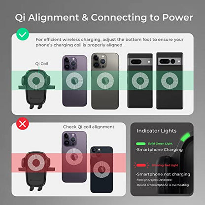 iOttie Car Charger Easy One Touch Wireless 2 Qi Charging Dashboard Phone Mount for iPhone, Samsung Galaxy, Huawei, LG, Smartphones - style: Wireless 2