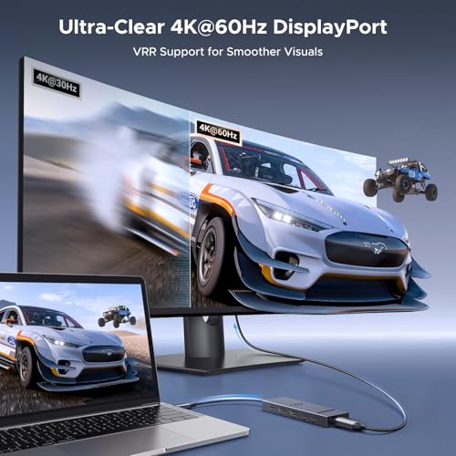 UGREEN Revodok Pro 6 in 1 USB-C Hub to DisplayPort 4K 60Hz, 100W Power Delivery 10Gbps USB-A and USB-C 3.2 for MacBook Neo/Pro/Air, iPad Pro, Thinkpad, Rog Ally and More.
