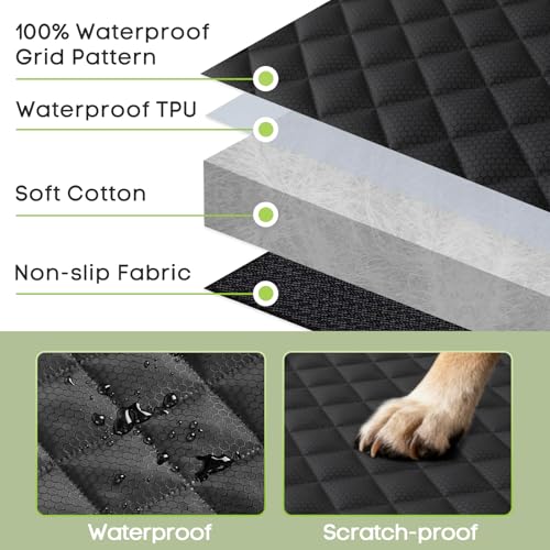 Dog Car Seat Cover, 2 Pack Waterproof Pet Front Seat Car Cover, Full Protection Dog Seat Protector with Side Flaps, Universal Size for Cars, Trucks, SUVs - size: 2 Pack