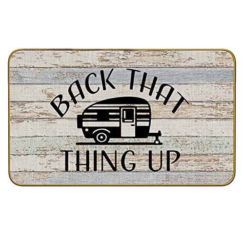 Mingnei Camper Door Mat,Camping Door Mat,Camper Rugs,Back that Thing Up Camper Camping Doormat Door Mats for Outside,Camping Rv Floor Rugs for Inside Outside House Front Entryway 30 x 17 Welcome Mats - color: Camp-3