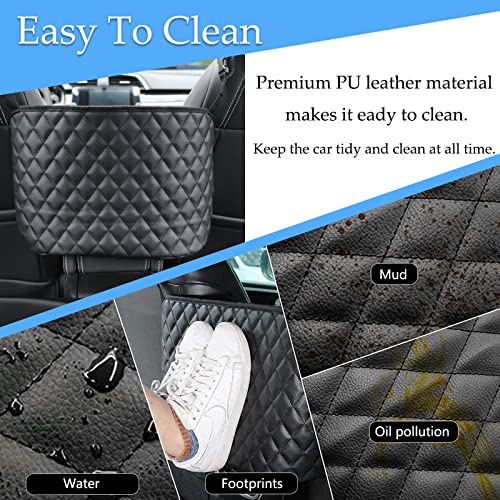 Car Pocket Handbag Holder - Leather Seat Back Organizer Barrier for Backseat Pet, Kids - Black - color: Upgraded Black