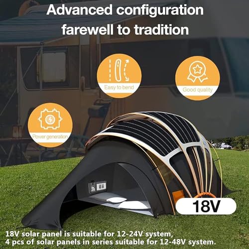 800 Watt Flexible Solar Panel for RV, 2 × 400 Watt 12 Volt Solar Power Panel Kit with 40A Solar Charge Controller & Inverter Monocrystalline Solar Panels for Camping Off Grid Battery Charging Boat - color: A 800 Watt Kit