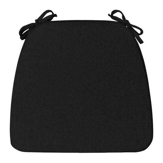 Chair Cushions Set of 1, D-Shaped Seat Cushion for Chair, Non Slip Chair Pads with Ties, 17" x 16" x 2", 40D Foam, Removable Washable Cover, Seat Cushions for Kitchen Chairs, Black - color: Black, size: 1 Pack