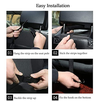 Car Backseat Organizer with Foldable Table Tray,Car Storage Organizer with Tablet Holder,Car Seat Back Protectors Kick Mats,Premium PU Leather Material,Compatible with Most Vehicles
