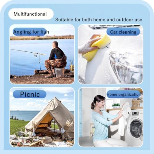 PicnicPro 2-in-1 Foldable Basket & Table Lightweight Collapsible Storage Organizer with Carrying Handle, Portable Picnic Basket with Tabletop, Space-Saving for Beach Camping Car Boot & Home