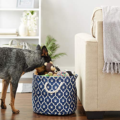 Bone Dry 6192 Pet Storage Collection Lattice Paw Print, Medium Round, Nautical Blue - color: Nautical Blue, size: Medium Round