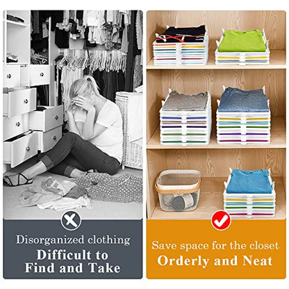 Accenter TShirt Organizer for Clothes Storage, Stackable Closet Organizer with Easy Access, Shirt Folder Board, Sturdy and Durable, Clothes Folder 10-Pack - size: Large 10 Pcs