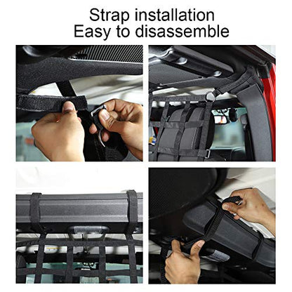 JeCar for Jeep Wrangler Cargo Net Back Seat Divider Net Rear Trunk Dog Barrier for 2007-2024 Jeep Wrangler JK JL Gladiator JT 2DR 4DR (Black) - color: Black