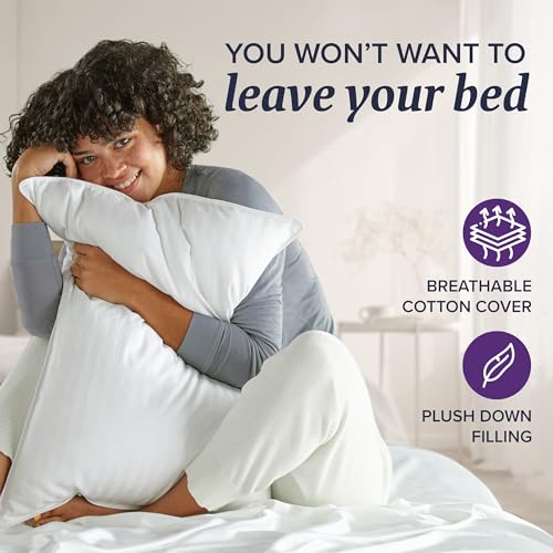 Beckham Hotel Collection Bed Pillows Queen/Standard Size Set of 2 - Down Pillow for Sleeping - Back, Stomach or Side Sleepers - size: Queen (Down)