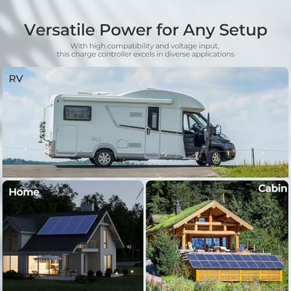 Renogy 60A MPPT Solar Charge Controller 12V/24V/36V/48V Auto, 150V Solar Input Solar Panel Controller for Lithium/AGM/Gel Batteries, Off-Grid Solar Controllers Home RV Marine Workshop - style: Rover Lite 60A