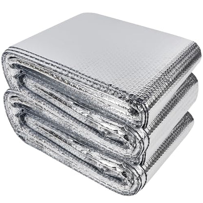 winemana Window Insulation Roll 48IN x 50FT Reflective Heat Shield Bubble Film Double-Sided Aluminum Foil Insulation Weatherproof Garage Door Cover for Windows RV Basement Winter Summer - size: 48 in x 50 ft