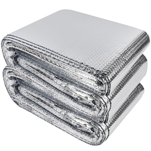 winemana Window Insulation Roll 48IN x 50FT Reflective Heat Shield Bubble Film Double-Sided Aluminum Foil Insulation Weatherproof Garage Door Cover for Windows RV Basement Winter Summer - size: 48 in x 50 ft