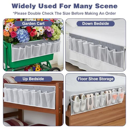 2 Pack RV Shoe Storage Solutions, Hanging Shoe Organizer with 8 Large Pockets, Wall Mounted Bedside Caddy for Entryway, Camper, Dorm & Bedroom Organization, Gray