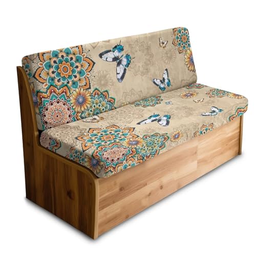Boho Mandala Butterfly Pattern 2 Pcs RV Dinette Cushion Covers Anti-Slip Camper Cushion Slipcover Pet-Friendly RV Couch Cover Sofa Slipover for Travel Trailer Couch - color: Boho Mandala Butterfly