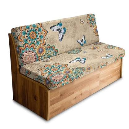 Boho Mandala Butterfly Pattern 2 Pcs RV Dinette Cushion Covers Anti-Slip Camper Cushion Slipcover Pet-Friendly RV Couch Cover Sofa Slipover for Travel Trailer Couch - color: Boho Mandala Butterfly
