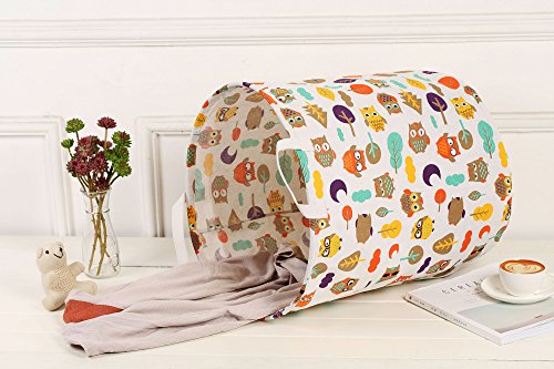 Merdes 19.7’’ Waterproof Foldable Laundry Hamper, Dirty Clothes Laundry Basket, Linen Bin Storage Organizer for Toy Collection (Owl) - color: Owl