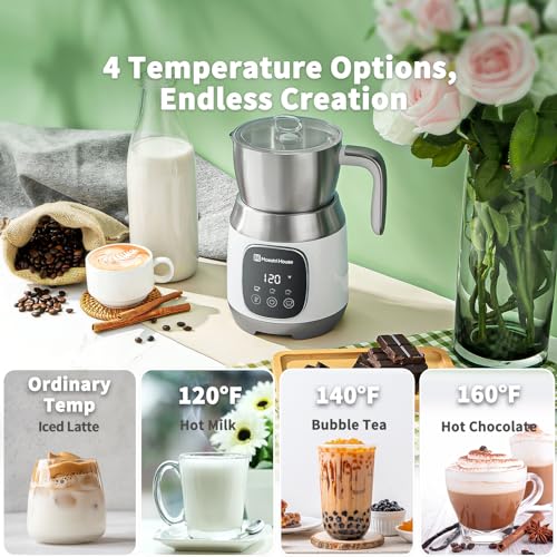 Maestri House Milk Frother, Variable Temp and Froth Thickness DualFro 600 Milk Frother Steamer, 21OZ Smart Touch Control Milk Warmer, Dishwasher Safe, Memory Function for Latte&Hot Chocolate (White) - color: White
