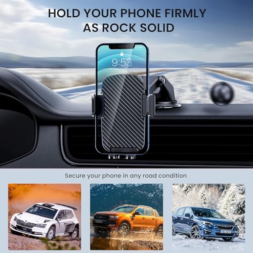 Car Phone Holder [Military-Grade Suction] Phone Stand for Car [Super Stable] Automobile Car Mount for iPhone Universal Accessories Air Vent Dashboard Windshield Mount Fit Vehicle Accessories - style: Modle-A