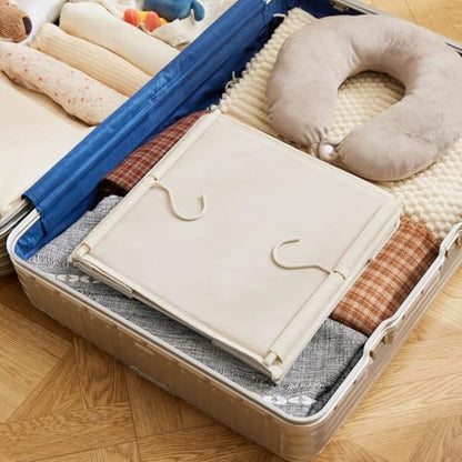 MAX Houser 5 Shelf Hanging Closet Organizer, Space Saver, Cloth Hanging Shelves with 4 Side Pockets, Foldable, Beige - color: Beige-6