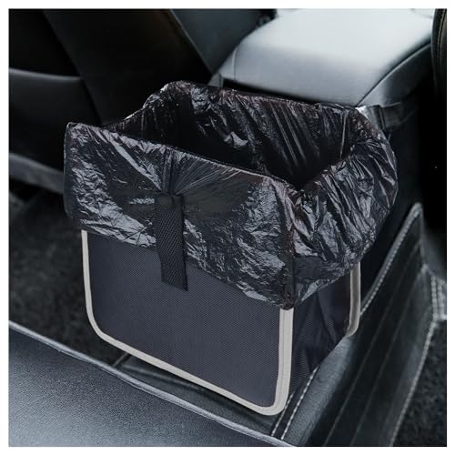 carleef Hanging Car Trash Can,Foldable & Leak-Proof Car Trash Bin with 7L Large Capacity for Keeping Tidy,Multipurpose Universal Cars Garbage Can as Cars Organizer and Storage - color: Gray