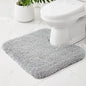Toilet Rugs U-Shaped Mat 24x22, Contour Bathroom Mat - Ultra Soft & Absorbent Microfiber, Quick-Dry, Machine Washable with High Density Foam Latex Non Slip Backing, Grey - color: Grey, size: 24" X 22"(Toilet Rug)